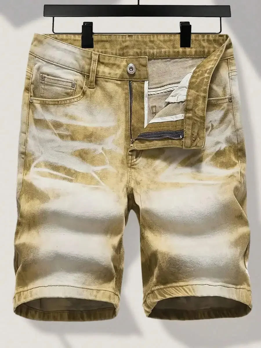 Mens Stretch Slim Denim Shorts For Casual Summer Wear