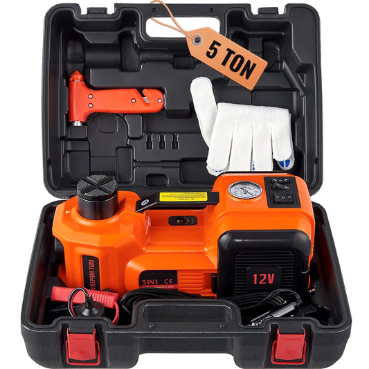 SucceBuy Electric Hydraulic Car Jack With Built In Pump And LED Light