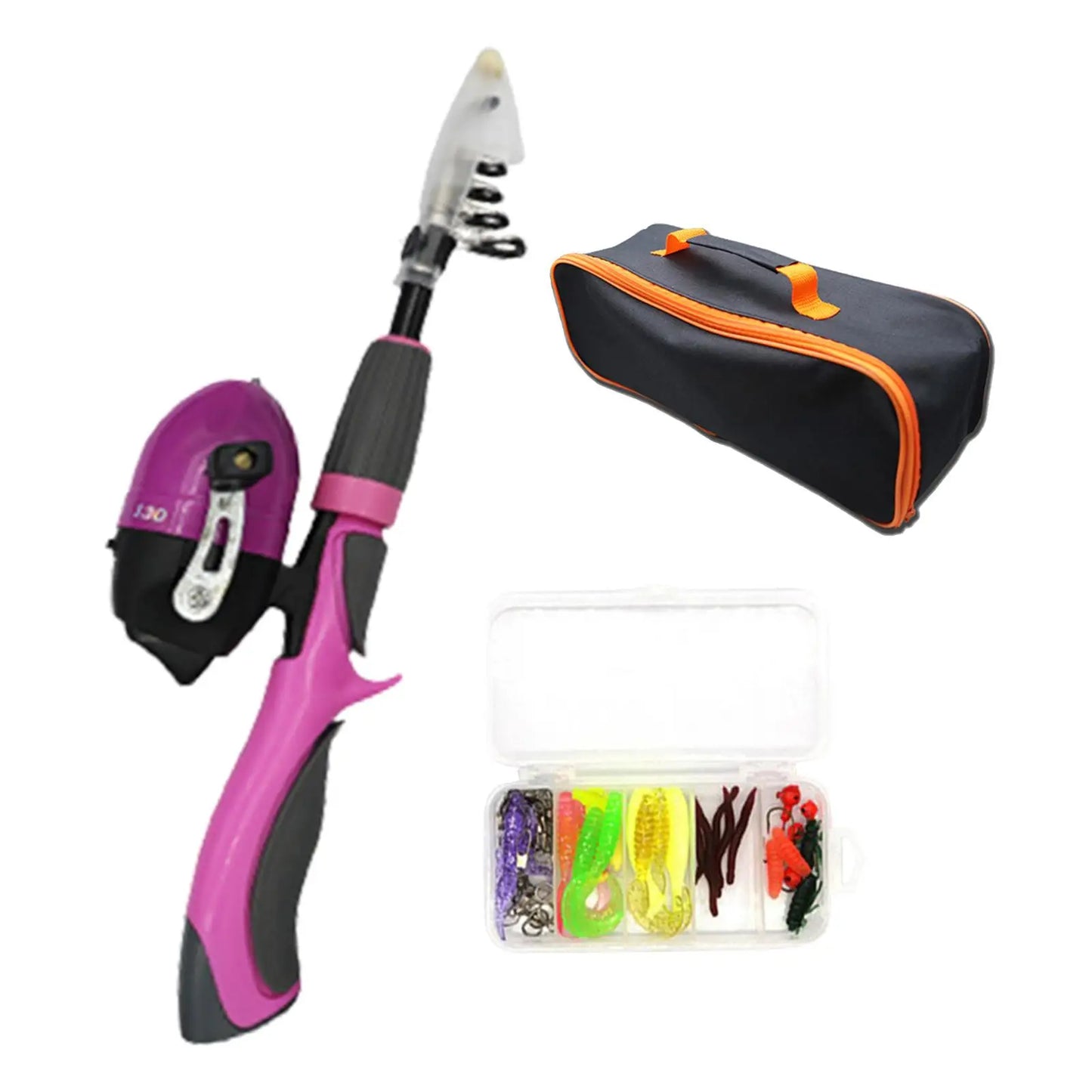 Fishing Rod and Reel Combo with Fishing Reel Traveling Kid Fishing Pole for Travel Boys Girls Kids Children Youth