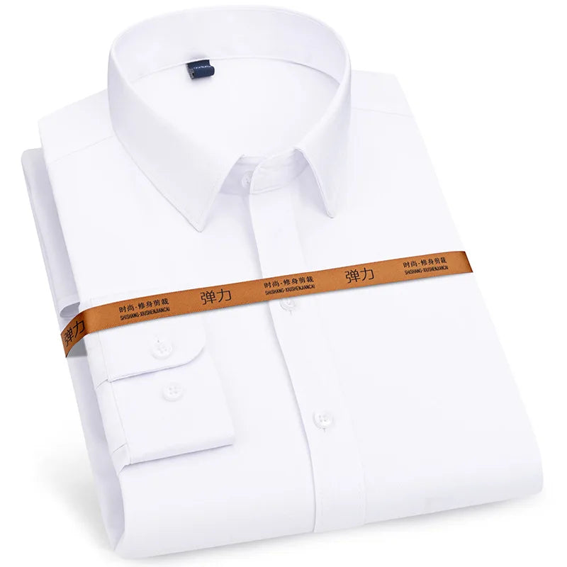 Men's Slim Fit Dress Shirt Long Sleeve Free Ironing Breathable