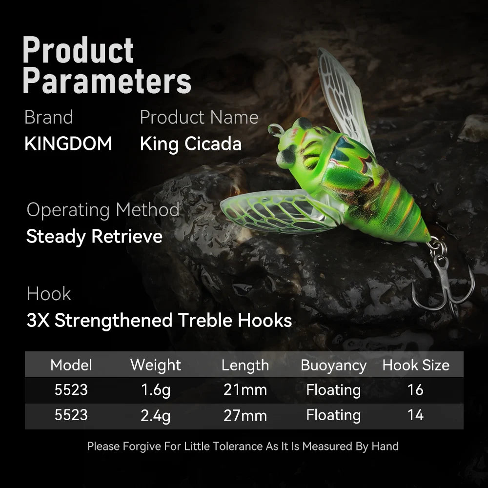 Kingdom Cicada Fishing Lure Set 3 Pcs Topwater Crankbait
