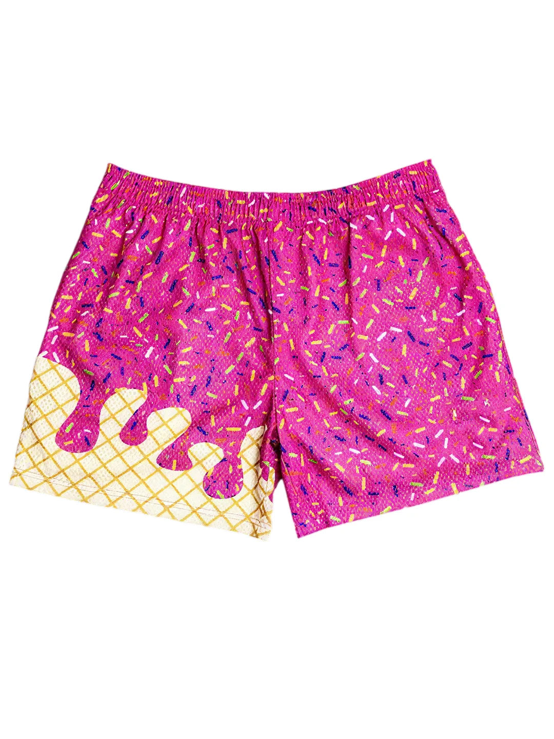 Ice Cream Print Baseball Shorts For Casual And Beach Activities
