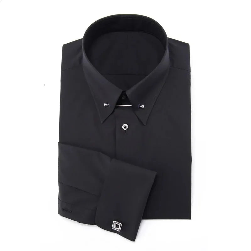 V Neck Long Sleeve Shirt For Business Formal Men Organic Cotton