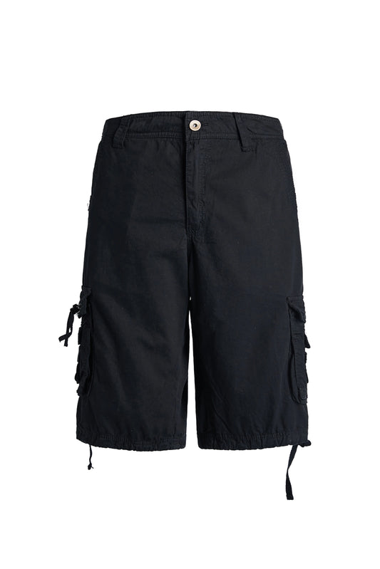 Men's cotton multi pocket workwear shorts - casual straight leg work pants