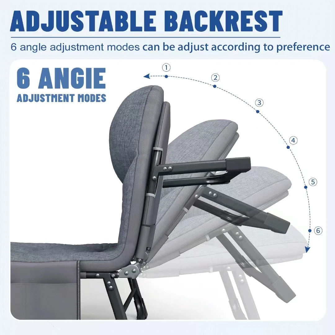 Aoran Portable Folding Lounge Chair With Side Pocket