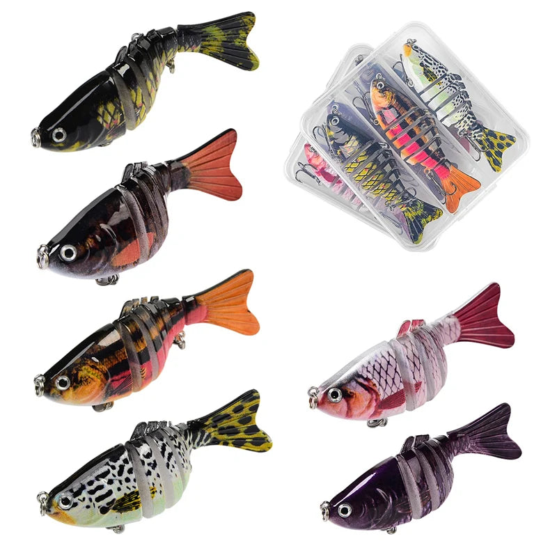 Lifelike 7-Segment Swimbait Lures, 3-Piece Set for Freshwater and Saltwater