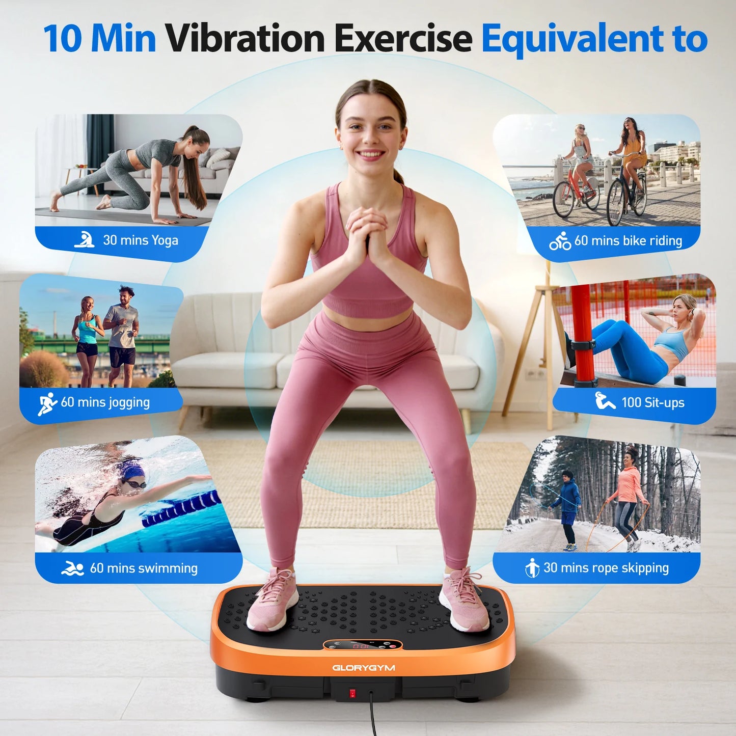 Vibration Plate Fat Burning Machine 120 Levels Quiet Operation