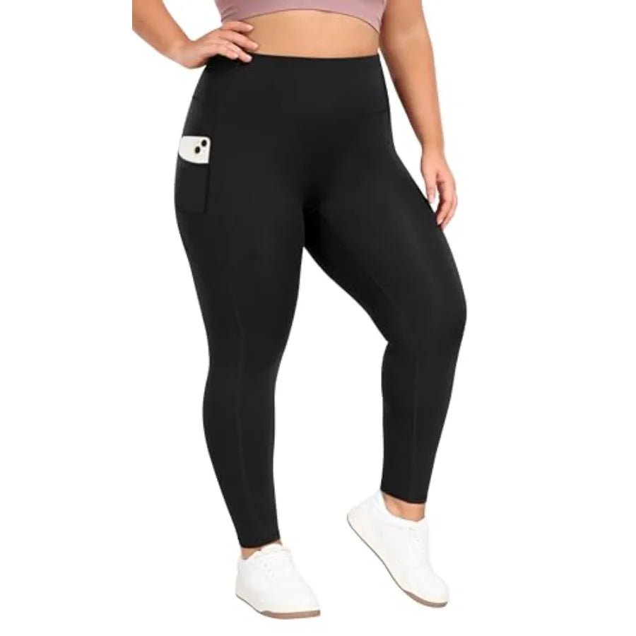 Heathyoga X-6XL Plus Size Leggings for Women with Pockets Tummy Control Plus Size Yoga Pants High Waist Workout Clothes