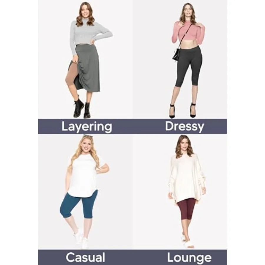 Women's Capri Leggings Cotton and Ankle Leggings for Women Plus Size Stretch Summer Lightweight Pants