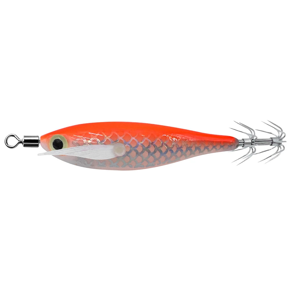 Luminous Squid Hook Squid Fishing Lure with 3D Eyes Cuttlefish Attracting Lure Glow In The Dark Squid Bait for Night Fishing