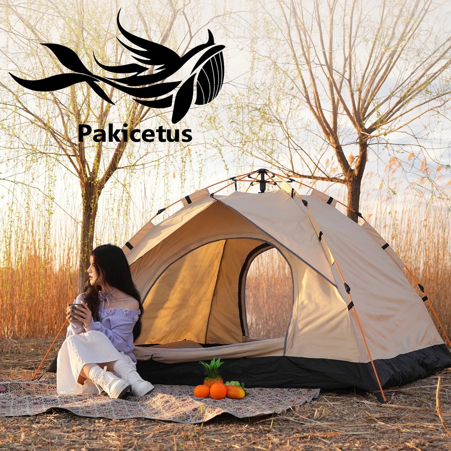 Pakicetus Windproof Camping Tent For Family Travel Easy Setup