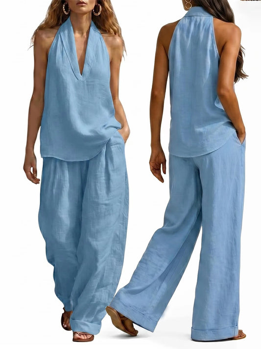 Women Oversized Two Piece Casual Top And Pants Summer Set