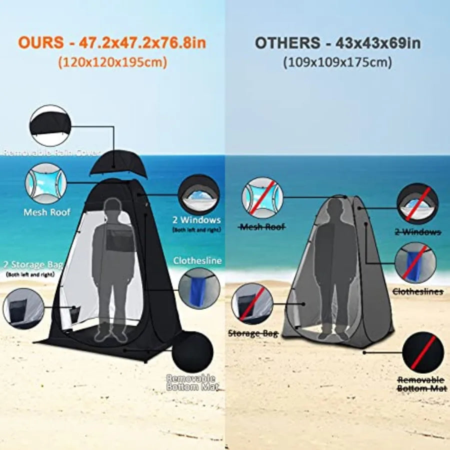 Shower Tent Pop-Up Privacy Tent Camping Portable Toilet Tent Outdoor Camp Bathroom Changing Dressing Room Instant Privacy Shelt