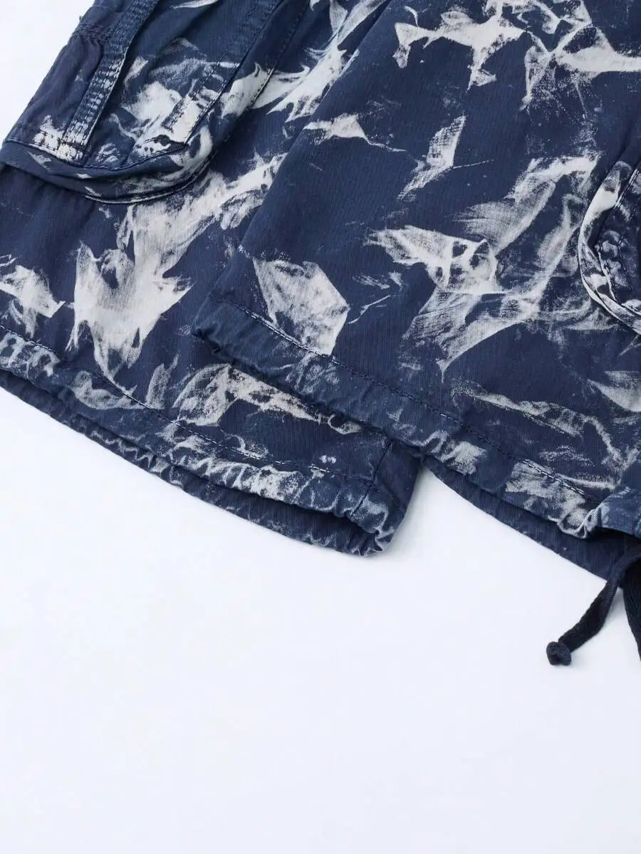 Mens Tie Dye Cargo Shorts Casual Outdoor Hiking Camping Travel Daily Wear Lightweight Streetwear Summer