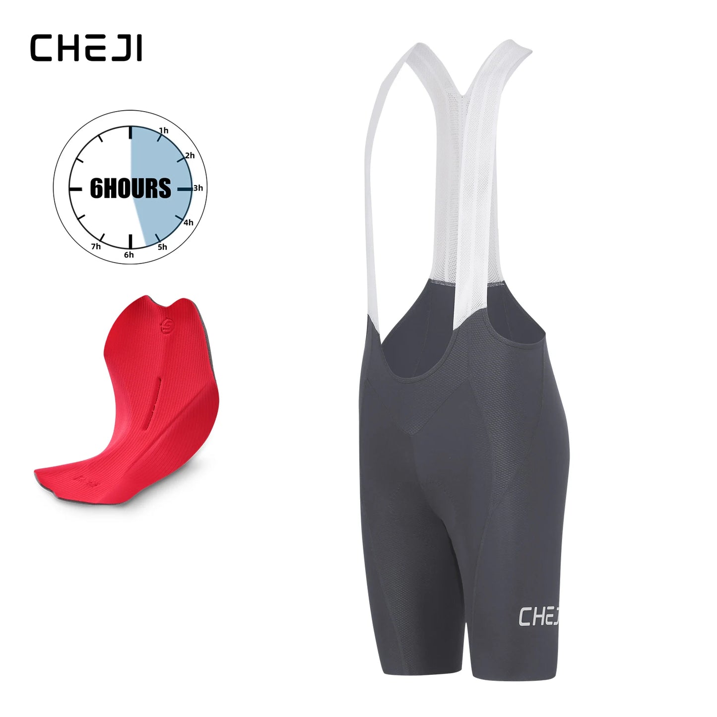 Cheji Men's Cycling Bib Shorts Seamless Breathable And Quick Drying