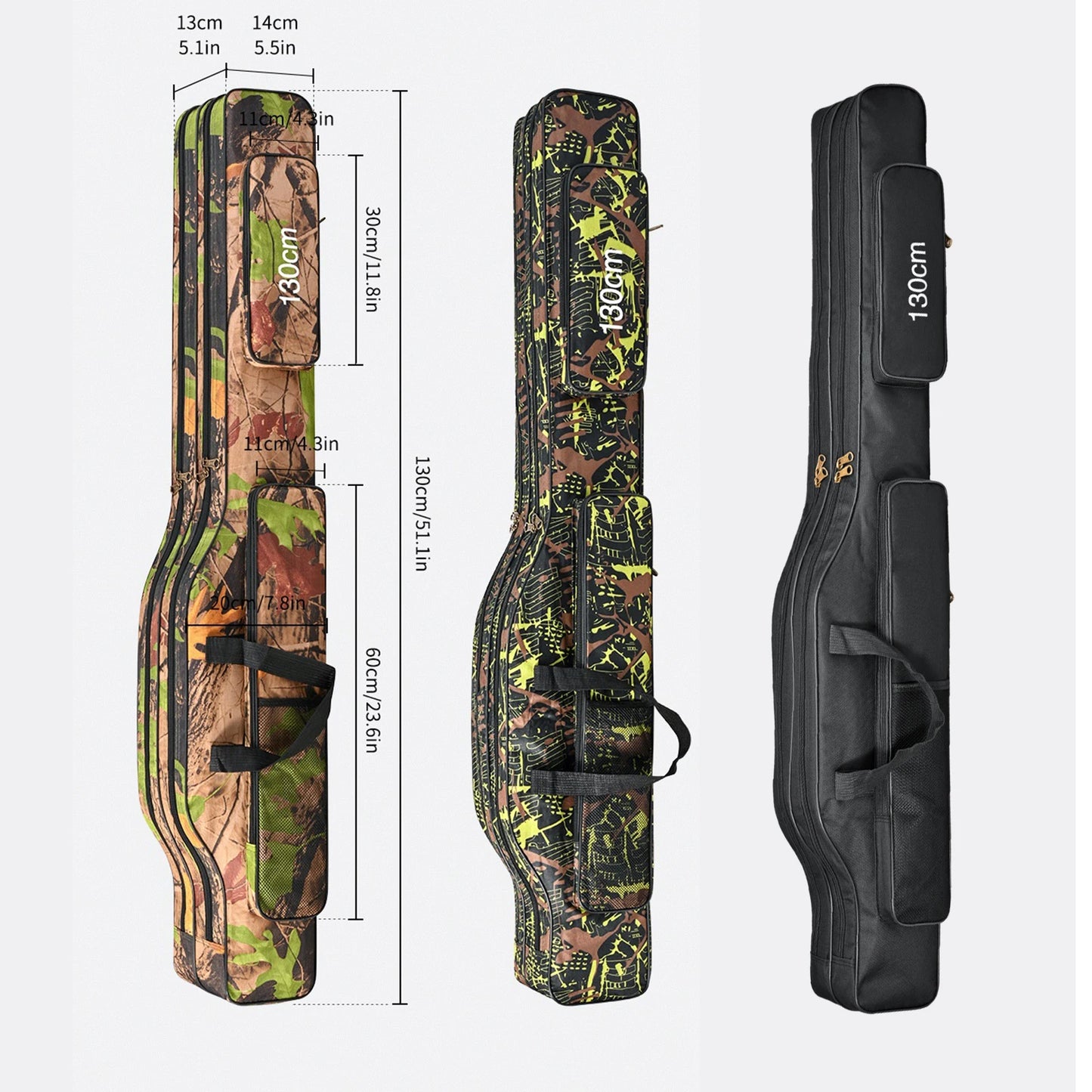 Fishing Pole Storage Bag Waterproof Oxford Fishing Reel Tackle Storage Bag Case Large Capacity for Men Travel Gift