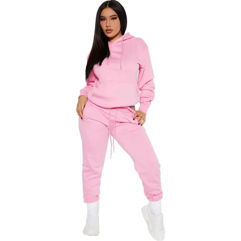 Winter Tracksuit Women Two Piece Set Oversized Hoodie and Pants