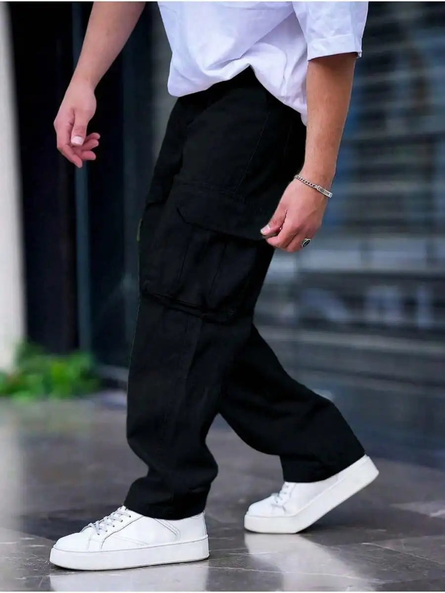 Men's Multi Pocket Casual Cargo Pants Loose Fit Summer