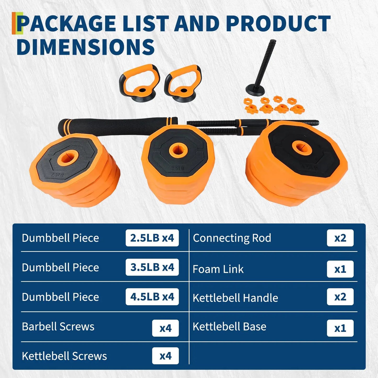 Adjustable Dumbbells Set For Home Gym 4 In 1 Multi Function