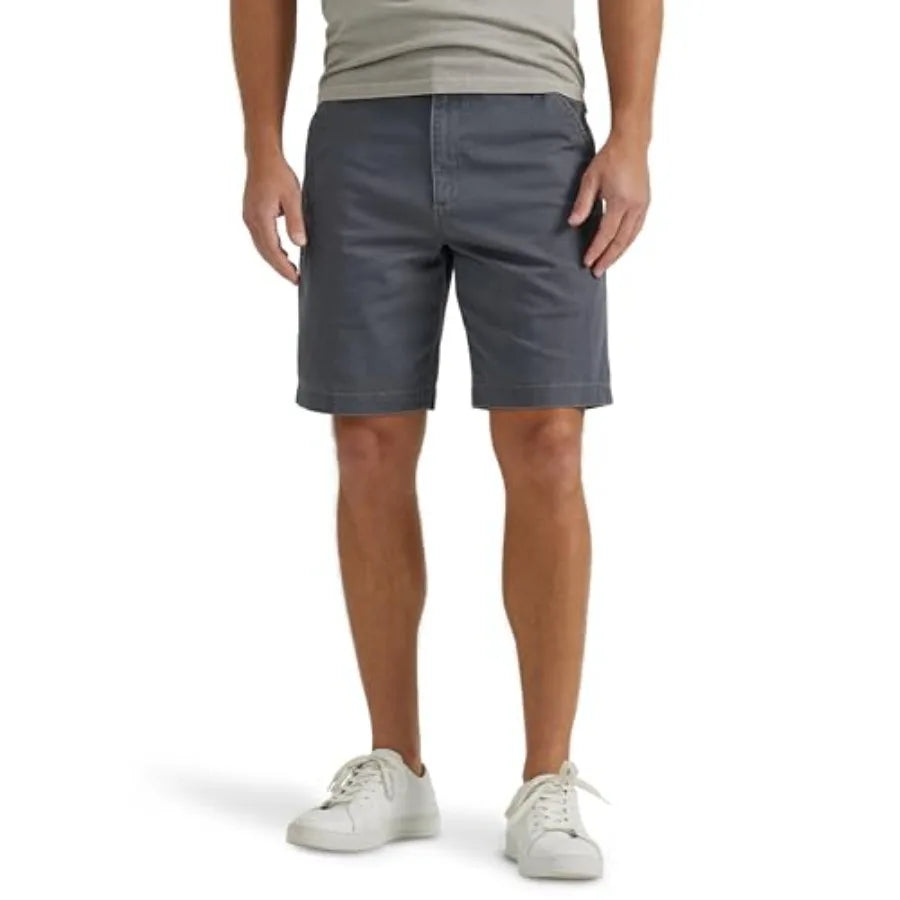 Men's Flat Front Shorts Knit Cotton Polyester For Summer