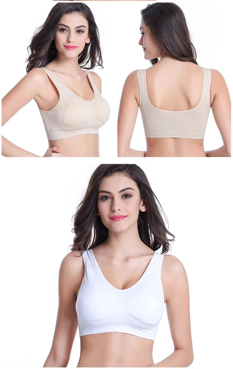 3pcs/set yoga running bra with removable pad Seamless push up women plus size S-6XL underwear wireless fitness sports Bra