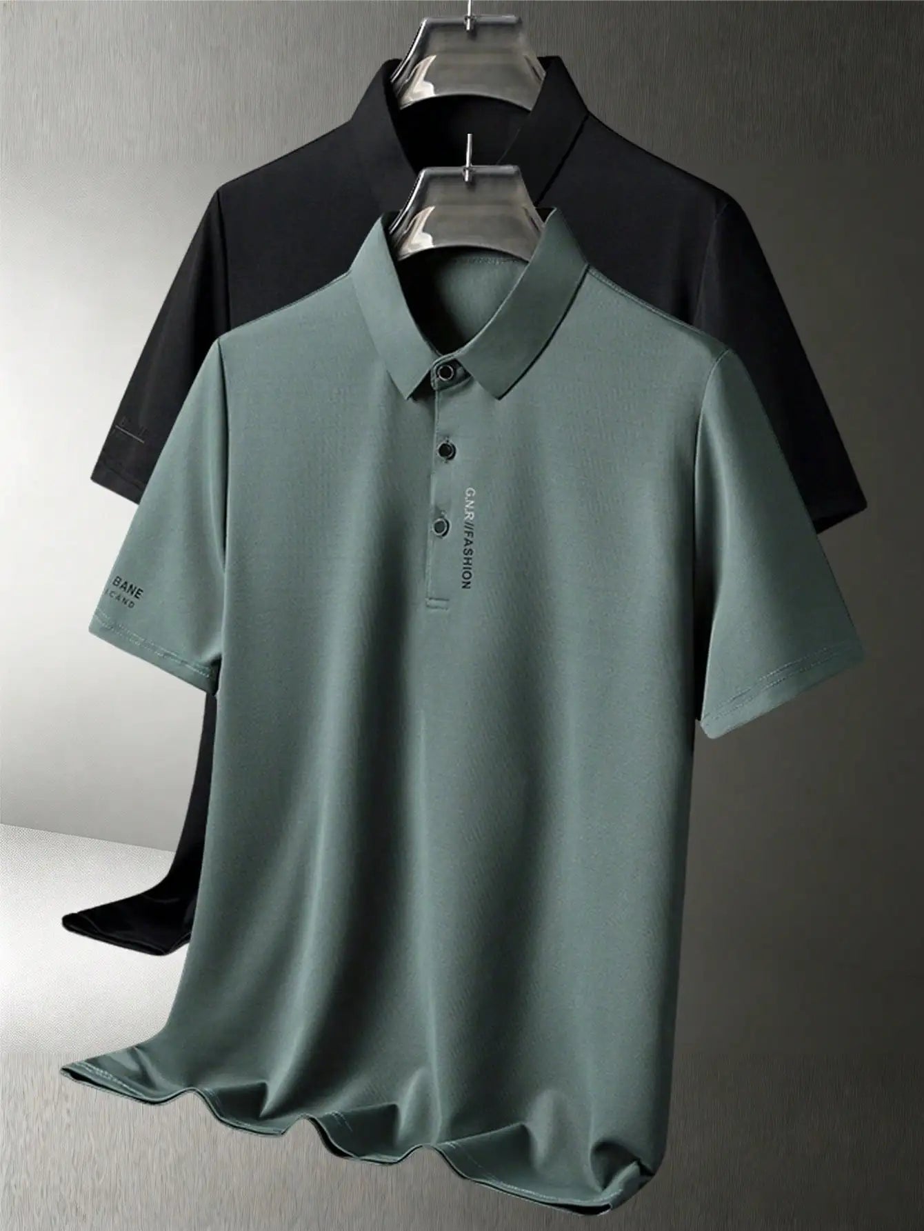 1-4Pcs Men's Solid Color Short Sleeve Polo Shirt, Quick Dry Breathable Business Casual Golf T-Shirt With Letter Print
