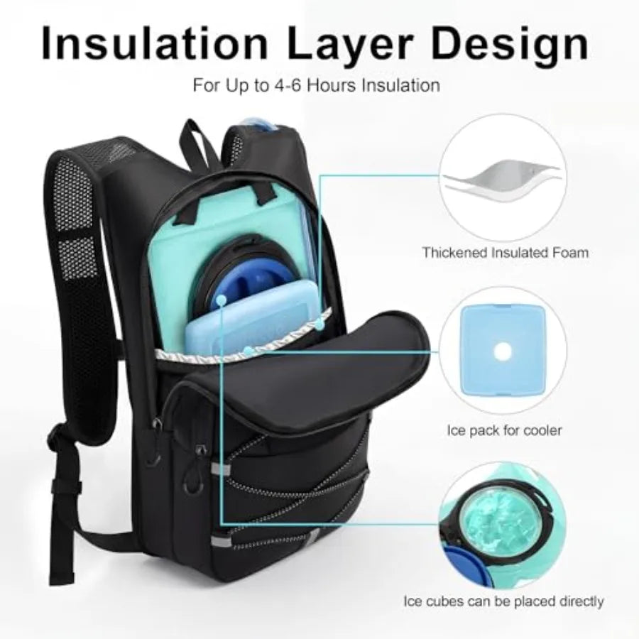 Hydration Backpack - Lightweight Hiking Water Backpack with 2L Water Bladder, Running Hydration Vest Backpack for Men Women, Hy