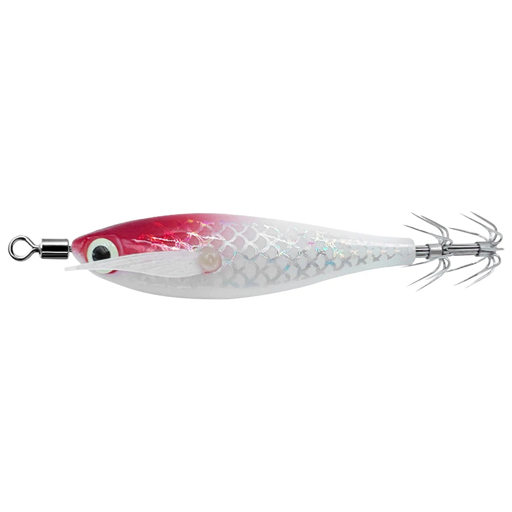 Luminous Squid Hook Squid Fishing Lure with 3D Eyes Cuttlefish Attracting Lure Glow In The Dark Squid Bait for Night Fishing