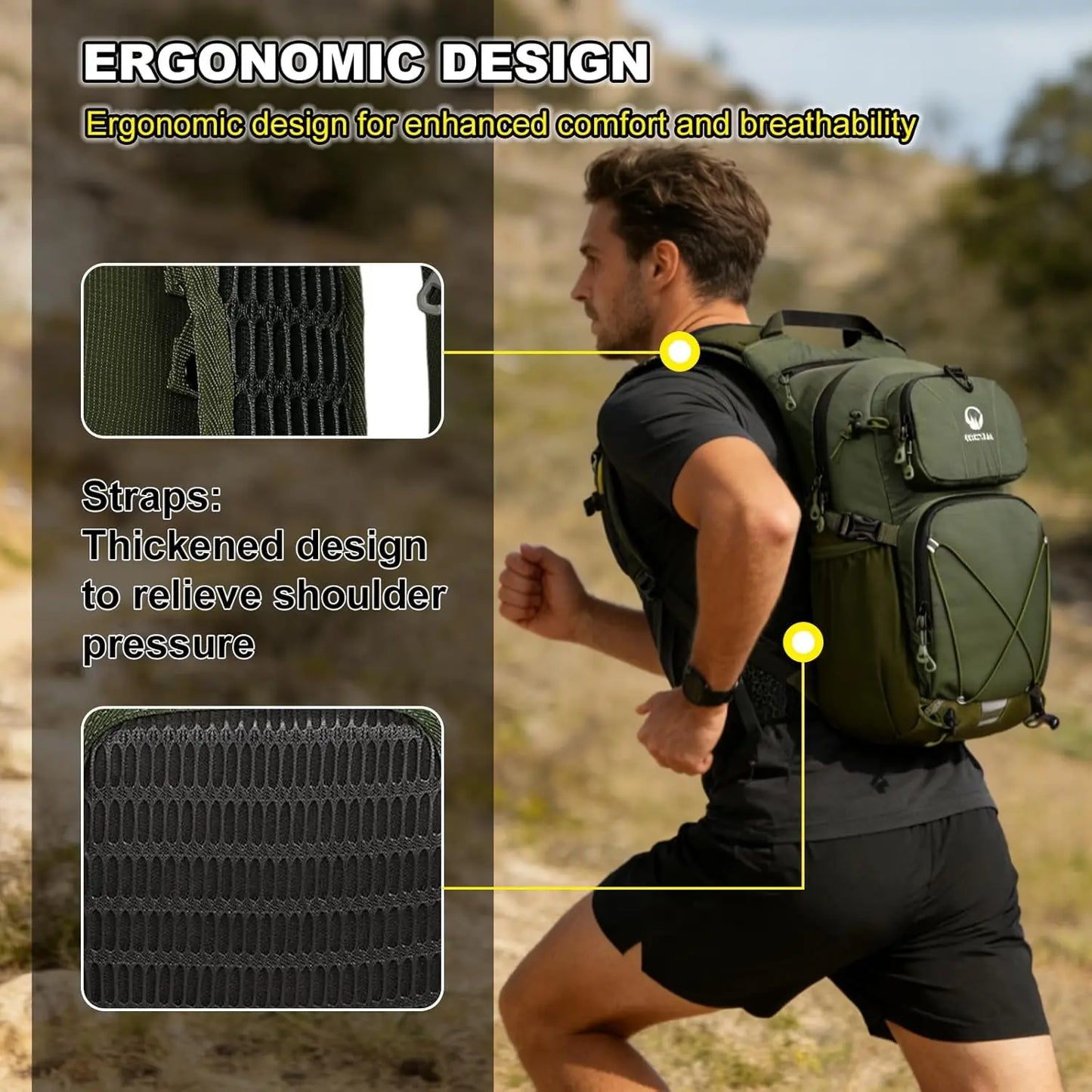Hydration Backpack With Leakproof Bladder And Sewn In Rain Cover