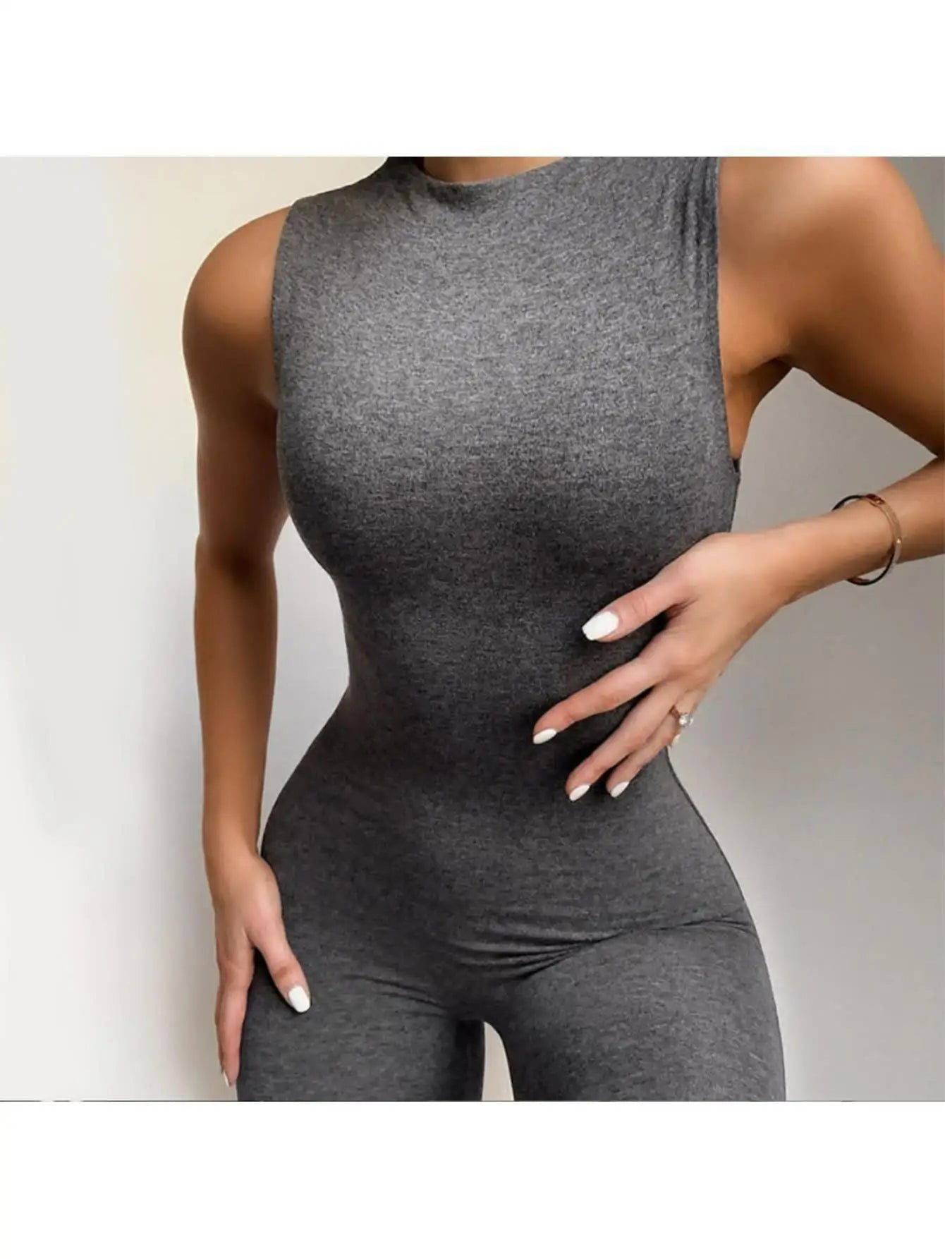 Women Seamless Sleeveless High Waist Activewear Jumpsuit