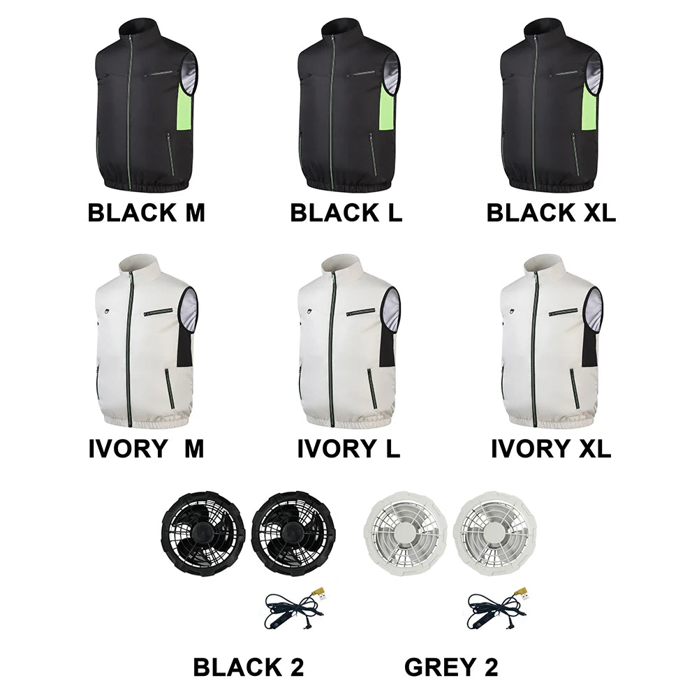 Portable Cooling Vest With Air Fan For Outdoor Work