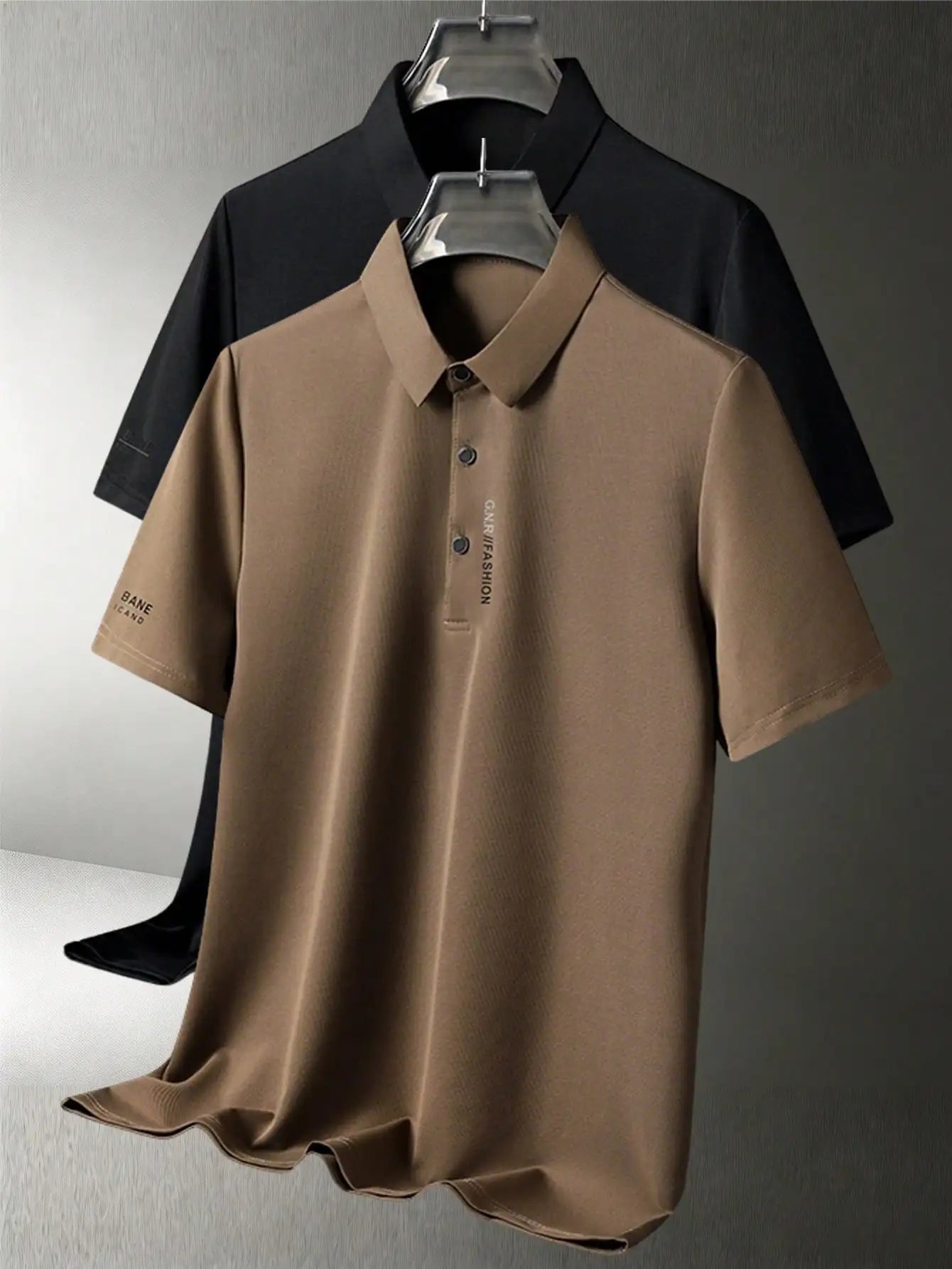 1-4Pcs Men's Solid Color Short Sleeve Polo Shirt, Quick Dry Breathable Business Casual Golf T-Shirt With Letter Print