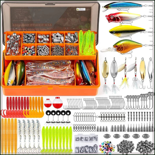 Fishing Lures Kit With Tackle Box 353 Pieces Freshwater Bass