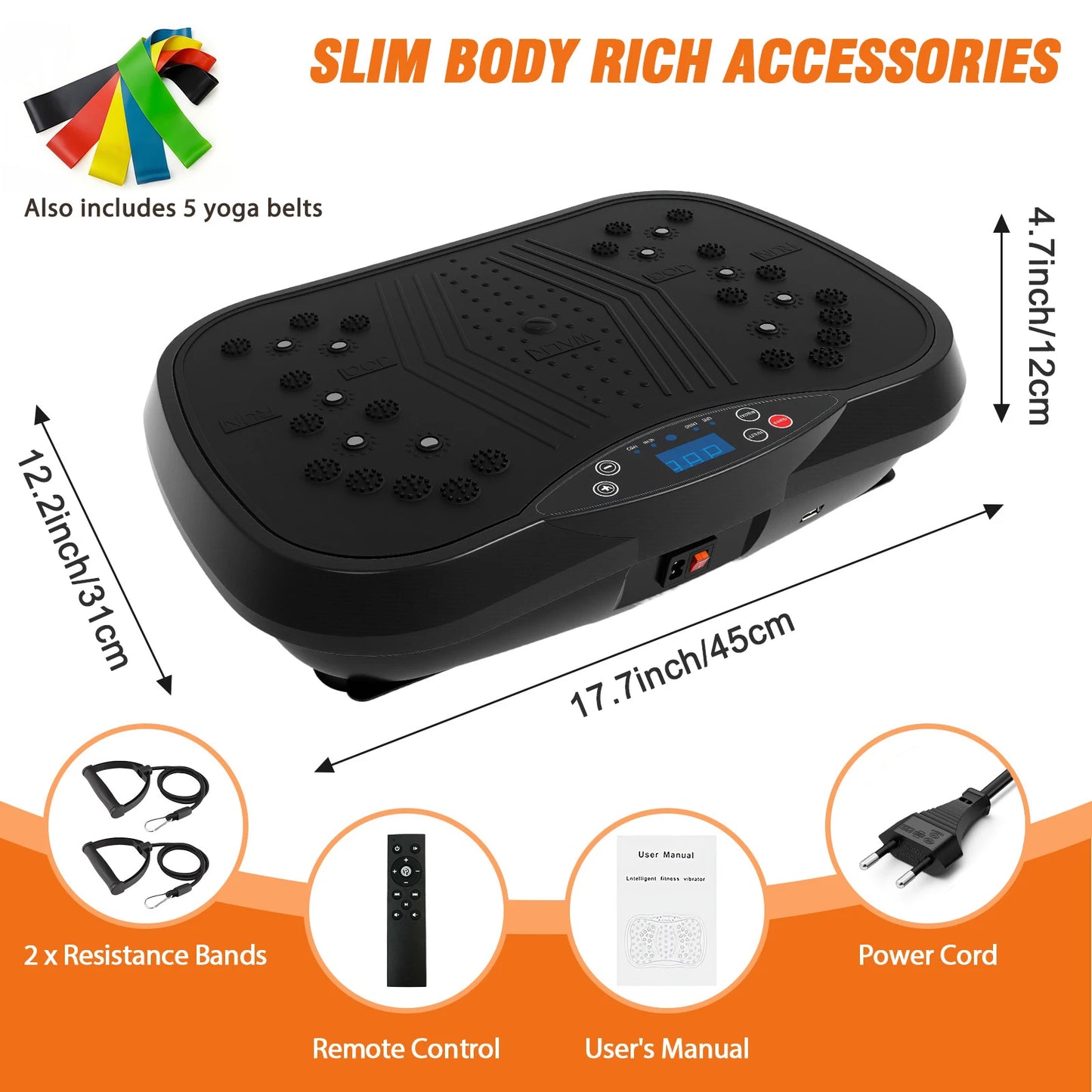 Portable Vibration Plate Full-Body Exercise Machine With Bluetooth Bands
