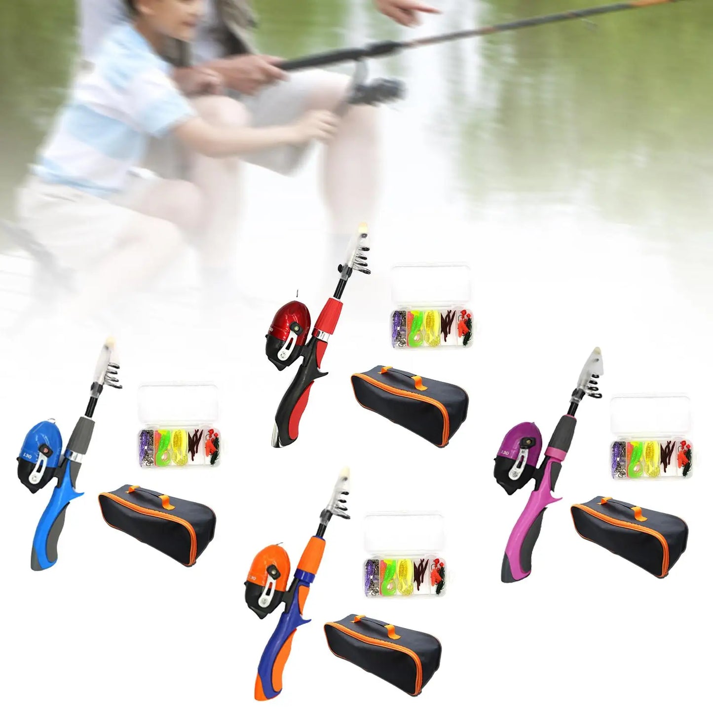 Fishing Rod and Reel Combo with Fishing Reel Traveling Kid Fishing Pole for Travel Boys Girls Kids Children Youth