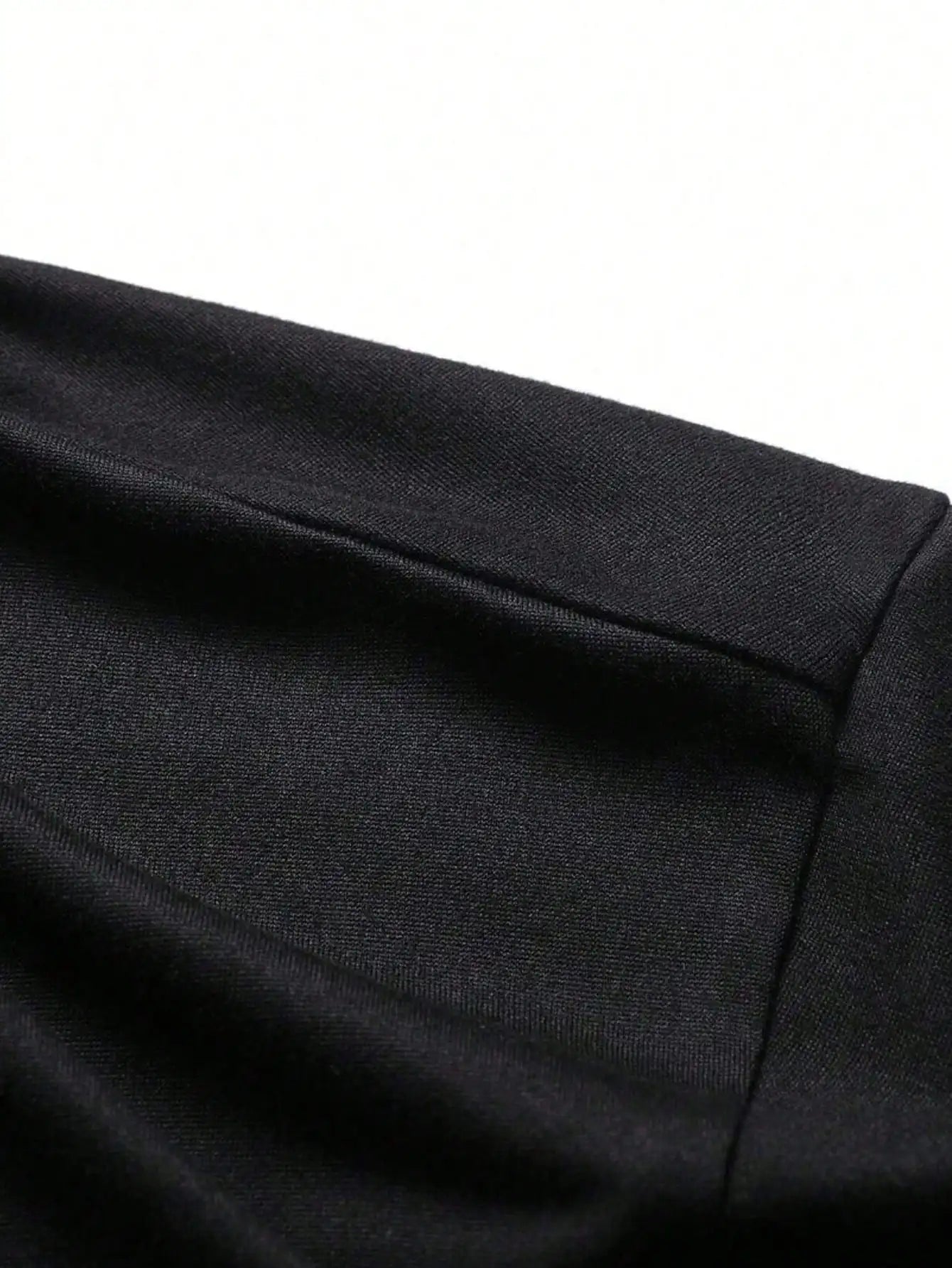 Men's Black Long Sleeve Polo Shirt, Regular Fit, Lightweight Casual Top for Spring Autumn