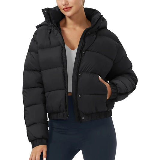 Pioneer Camp Womens Hooded Waterproof Quilted Winter Puffer Jacket