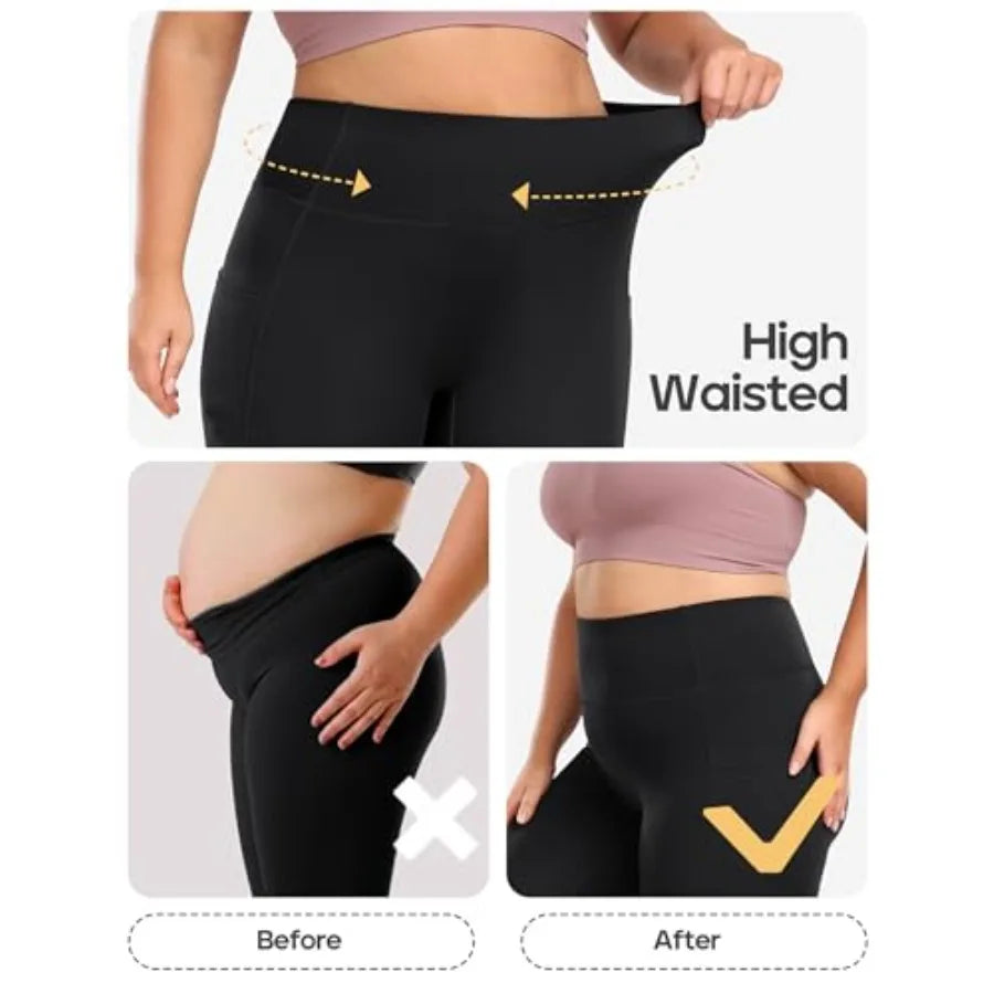 Heathyoga X-6XL Plus Size Leggings for Women with Pockets Tummy Control Plus Size Yoga Pants High Waist Workout Clothes