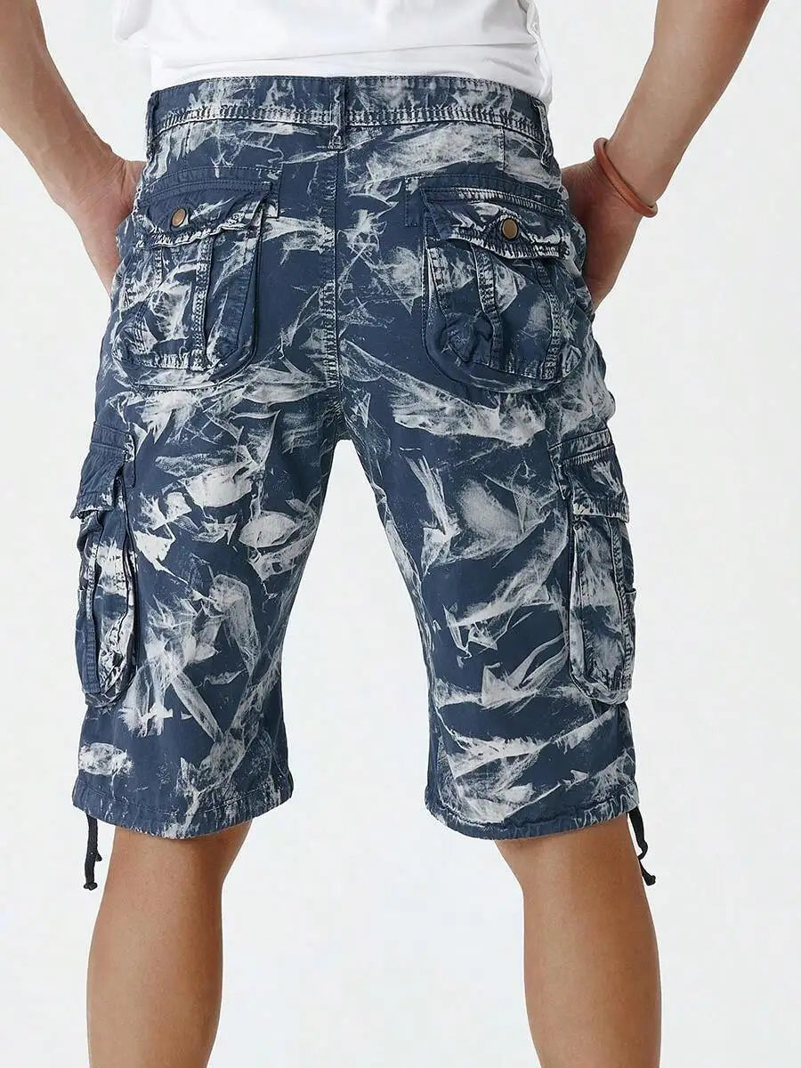 Mens Tie Dye Cargo Shorts Casual Outdoor Hiking Camping Travel Daily Wear Lightweight Streetwear Summer