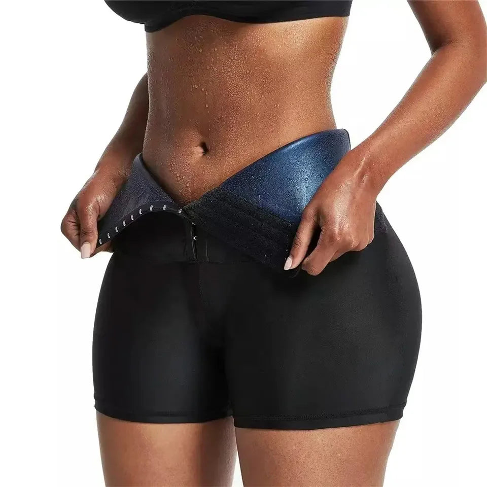 Women's Sauna Sweat Shorts Set High Waist Compression Body Shaper Thermo