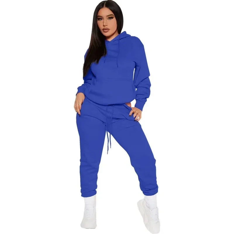 Winter Tracksuit Women Two Piece Set Oversized Hoodie and Pants