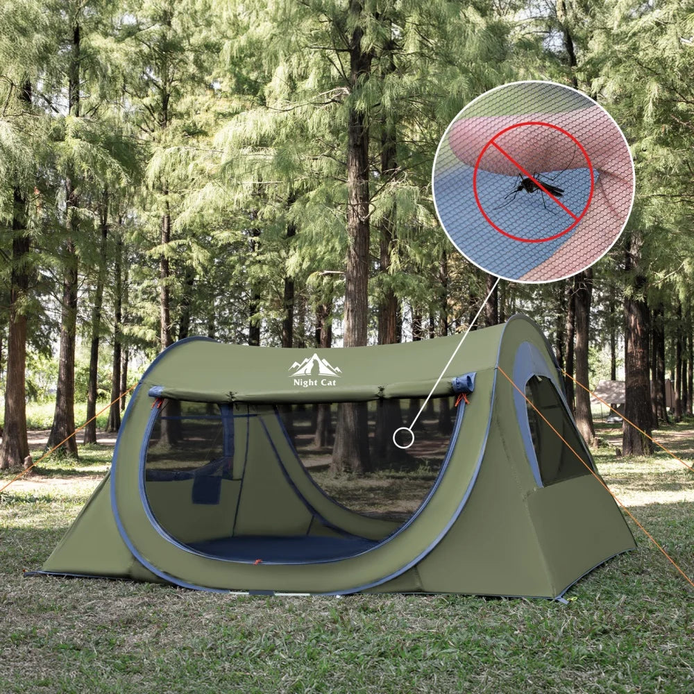 Night Cat Pop Up Tent Two Person With Mosquito Net