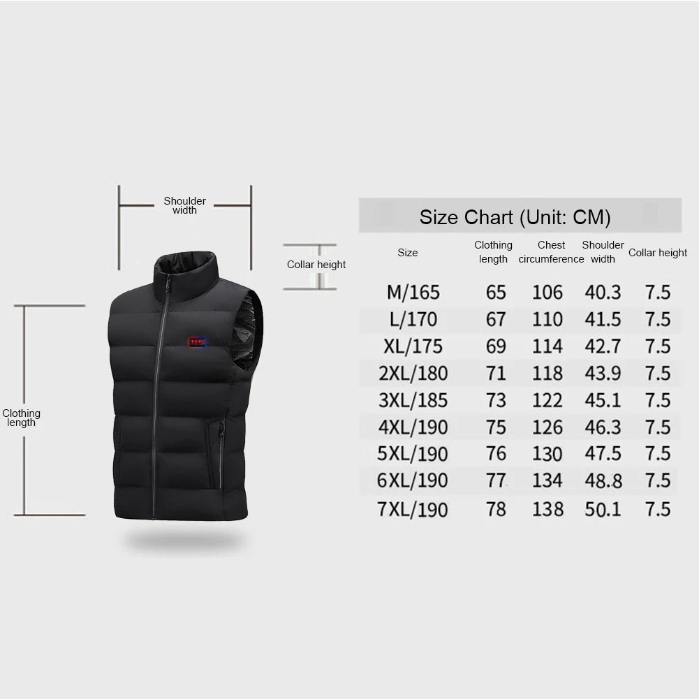 Self-heating Warm Jackets Thermal Heated Vest Men USB Electric Heating Ski Clothing Women Thermal Winter Coat Outdoor Camping