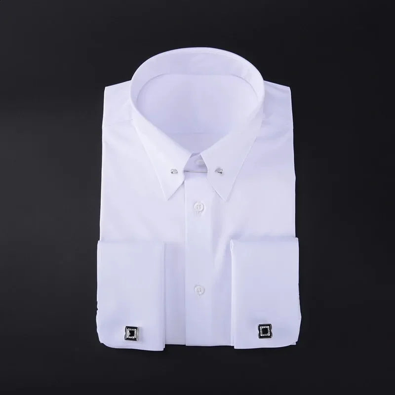 V Neck Long Sleeve Shirt For Business Formal Men Organic Cotton