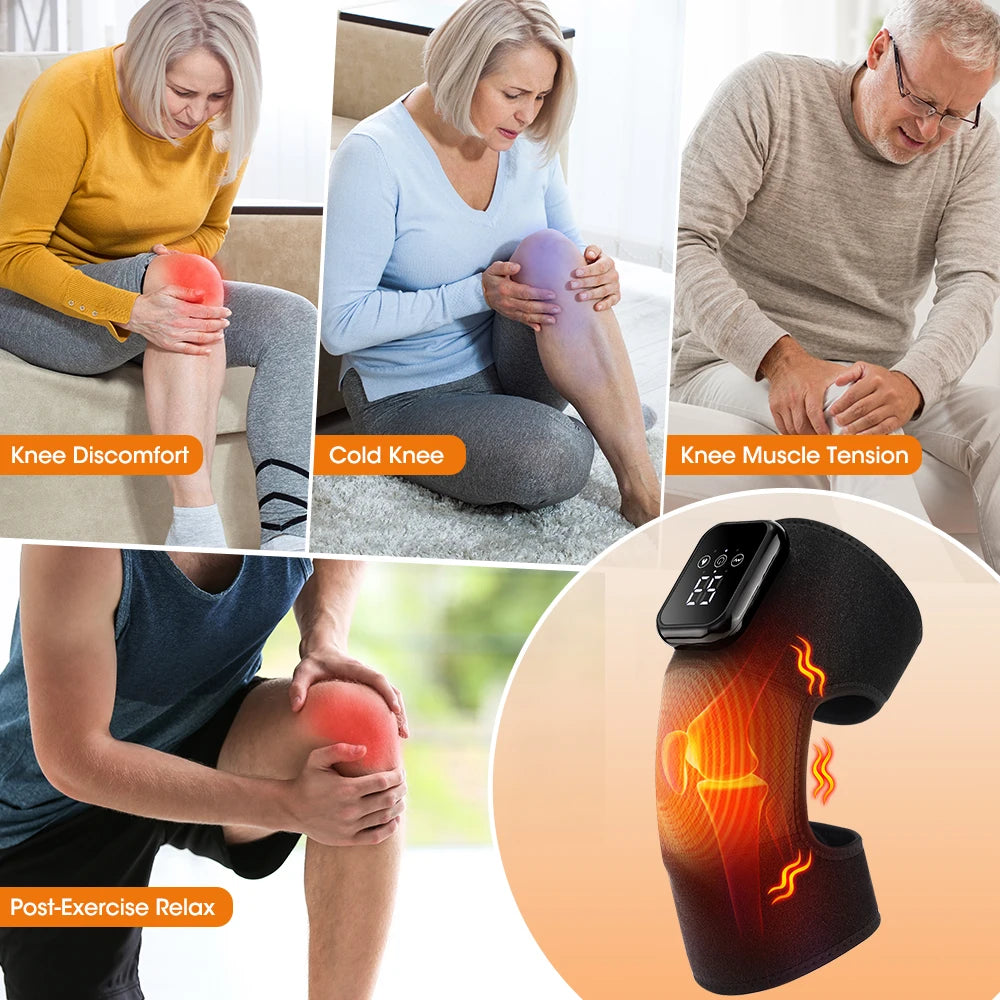 Electric Cordless Knee Massager With Heat And Vibration Knee Pad Brace For Sports Recovery Joint Support Extended Version