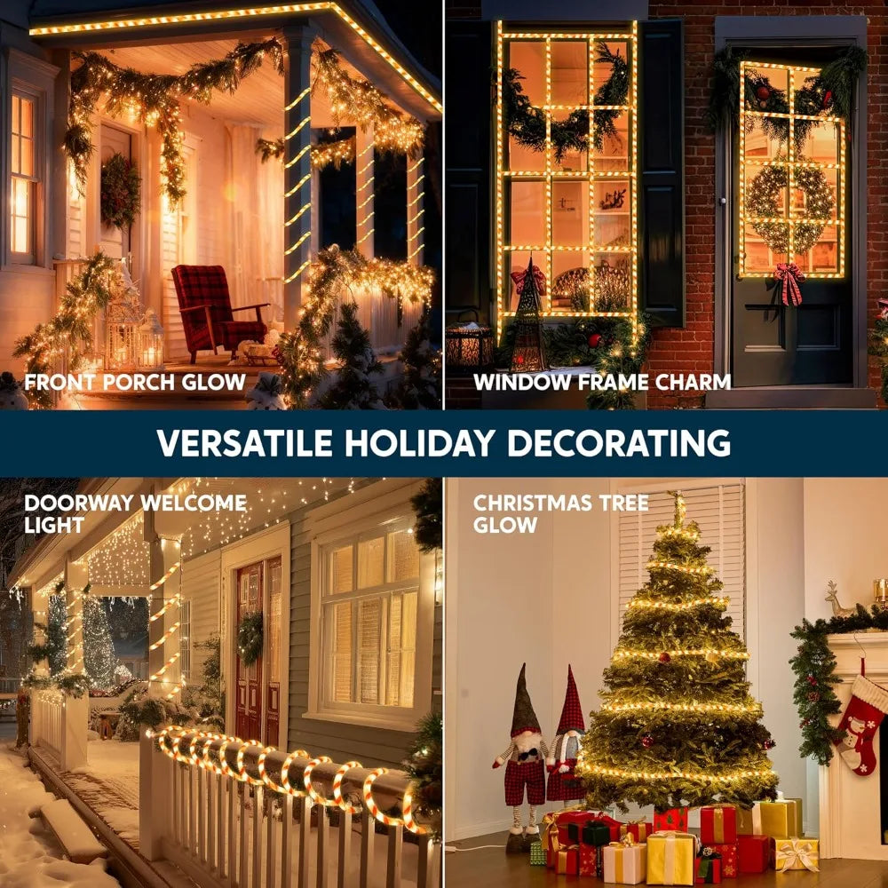 Joyfy Waterproof LED Candy Cane Rope Light For Holiday Decoration