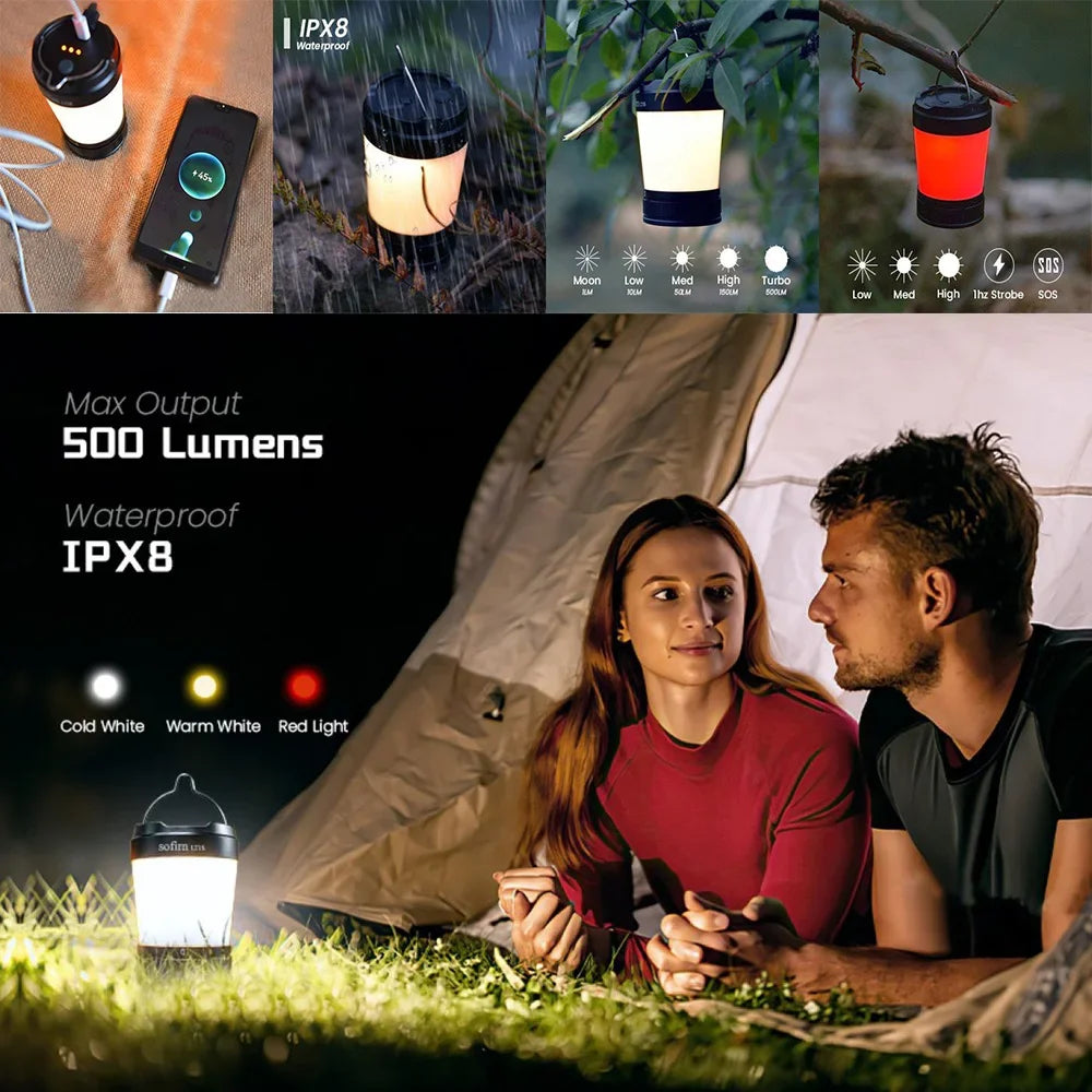 Sofirn LT1S Camping Light USB C 21700 Rechargeable Lantern Emergency
