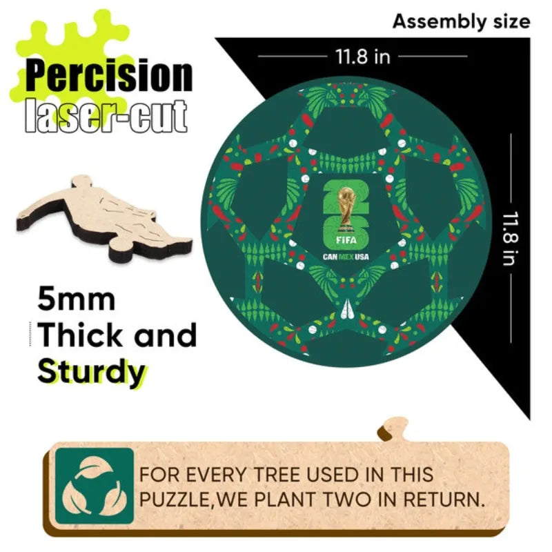 FIFA World Cup Mexico Ball Wooden Puzzle For Adults