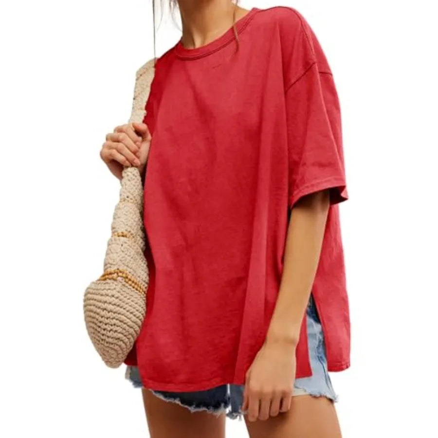 Womens Oversized T Shirt Summer Casual Crew Neck Loose Fit