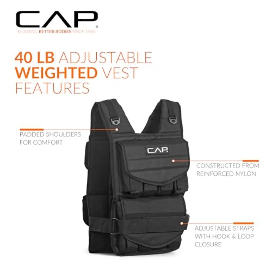 Adjustable Weighted Vest 20-150 lbs Heavy-Duty Workout Vest with Removable Iron Weights for Strength Training Cardio Running an